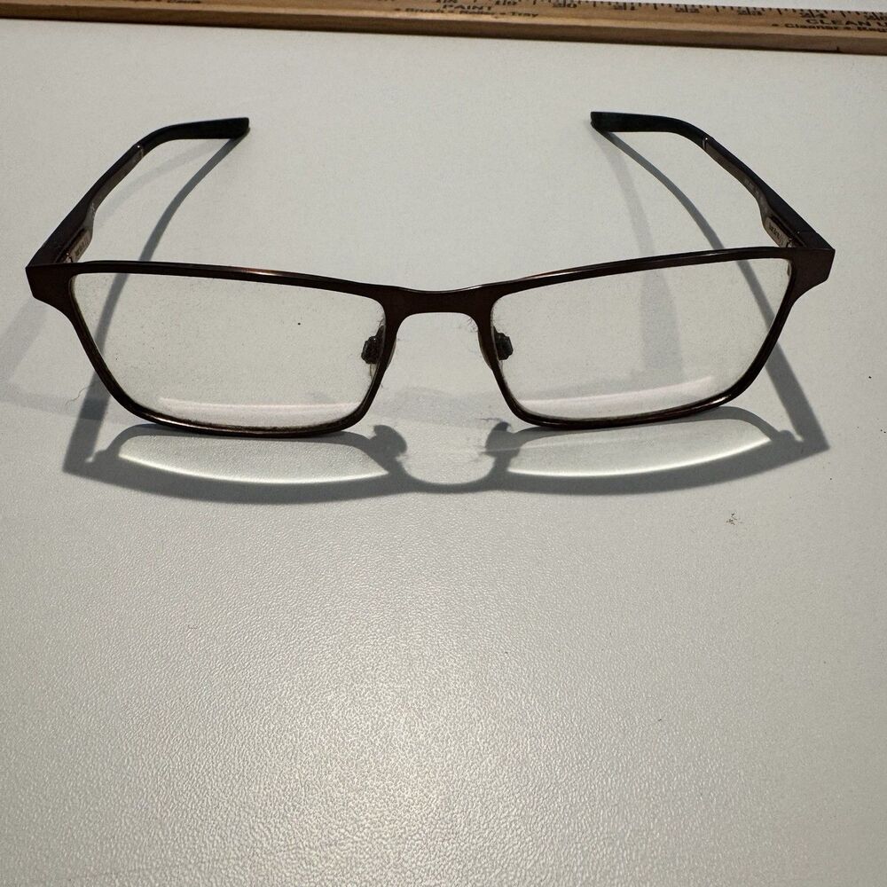Nike Eyeglasses Frames 8047 001 Black Square Full Thin Rim 56-17-140